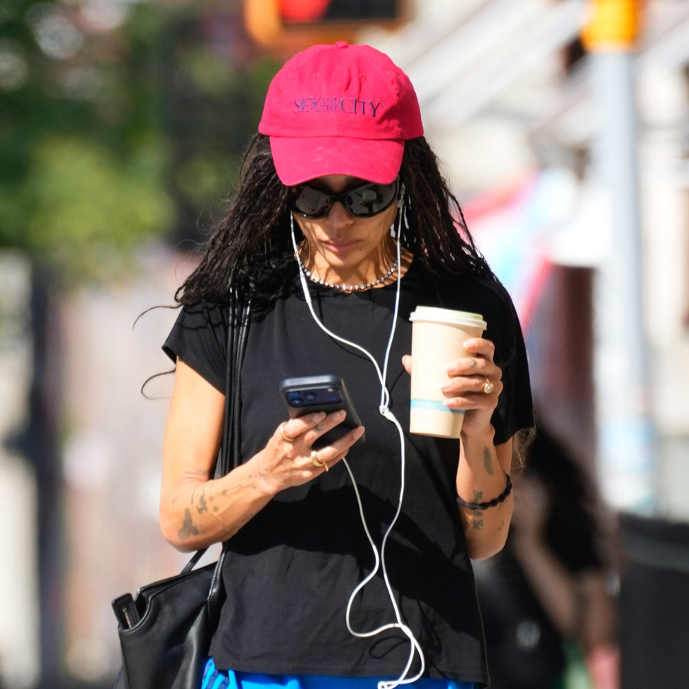 Zoe Kravitz Ditches Ballet Flats for Rubber Slide Sandals