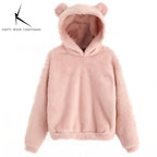 Autumn Winter Women's Hoodies Winter Women Long Sleeve Rabbit Ear Hood Sweatshirt Cute Plush Warm Casual Hoodie Tops - Matrix Studios