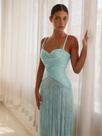 Mila Spaghetti Strap Pleats Prom Dresses Mint Green Sleeveless Customized Formal Evening Sweep Train Vestidos De Fiesta 2025 - Matrix-studios.com
