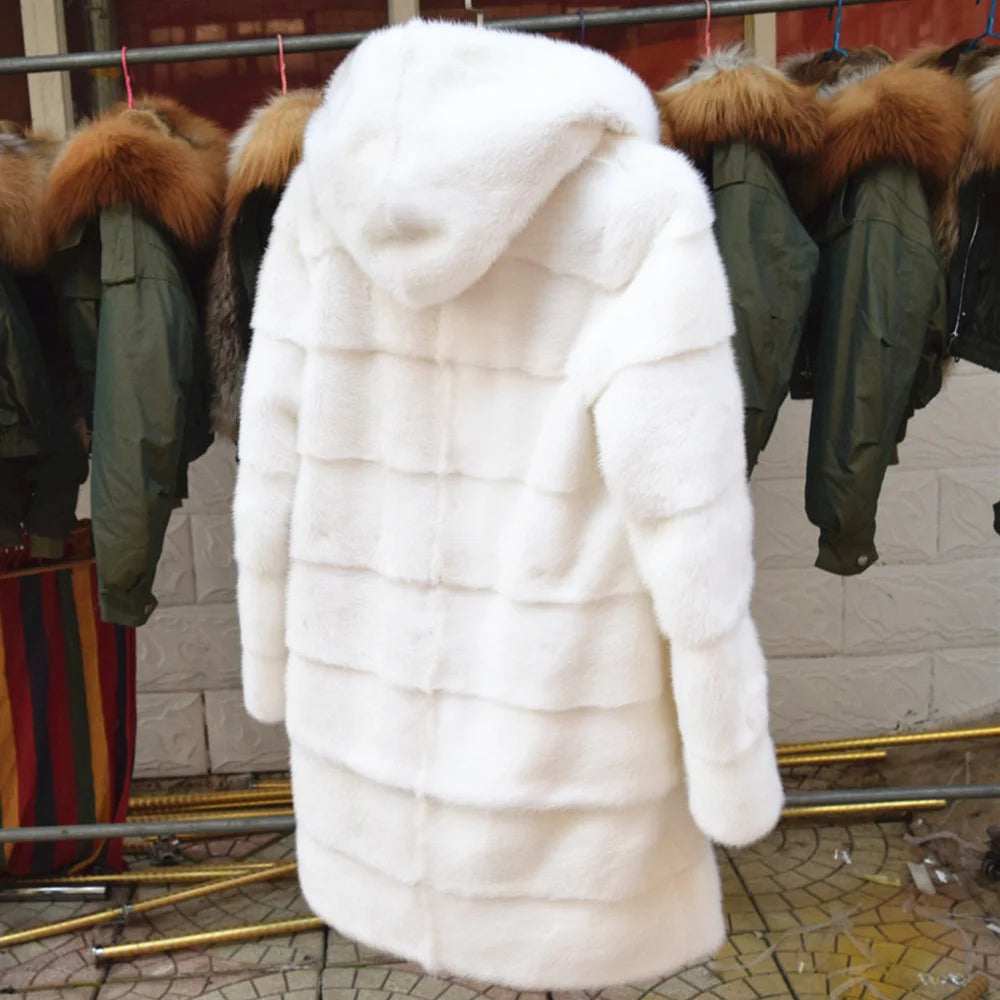 Fancy Rani Real Mink Fur Coat Natural Women Winter Long Leather Jacket Luxury Female Clothes  2023 Mink Fur Coat Women Promotion - Matrix Studios