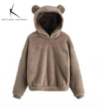 Autumn Winter Women's Hoodies Winter Women Long Sleeve Rabbit Ear Hood Sweatshirt Cute Plush Warm Casual Hoodie Tops - Matrix Studios
