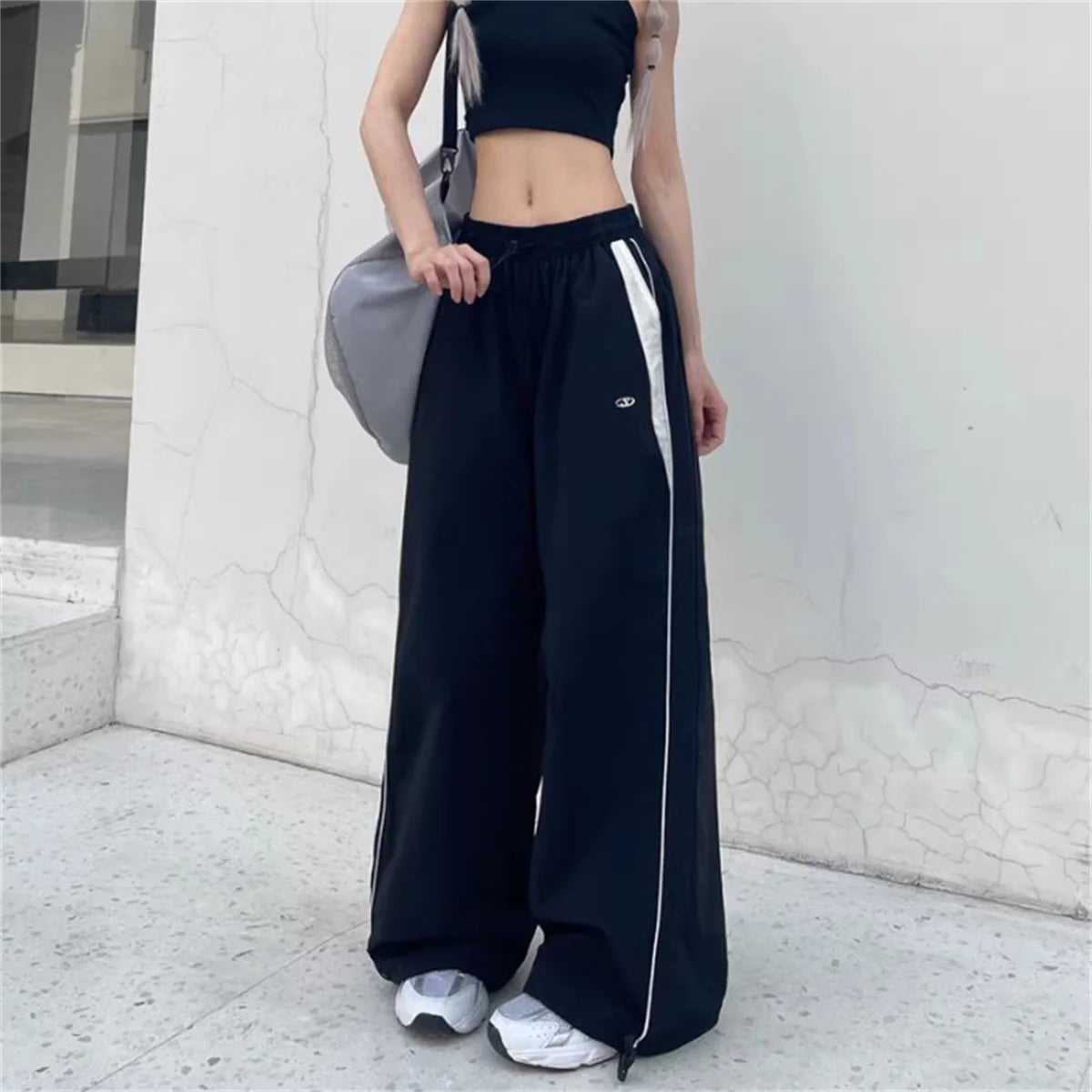 Women Baggy Harajuku Cargo Pants Streetwear Hip Hop Wide Leg Pant Parachute Sweatpants Techwear Joggers Oversized Y2K Trousers - Matrix-studios.com