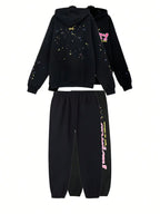 Men 2‑Pieces Outfit Spider Web Star Print Hoodie Sweatpants Set Casual Long Sleeve Hooded Sweatshirt Jogger Pants Streetwear Suit - Matrix Studios