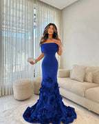 Mila Off the Shoulder Mermaid Sexy Customized Prom Dresses 3D Flower  Party Dress Court Train Floor-Length Evening Dresses 2025 - Matrix Studios