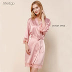 Customized Summer Lace Sleepwear Bride&Bridemaid Wedding Robe Personalized Gown Champagne Kimono Silk Bathrobe Satin Night Dress - Matrix-studios.com