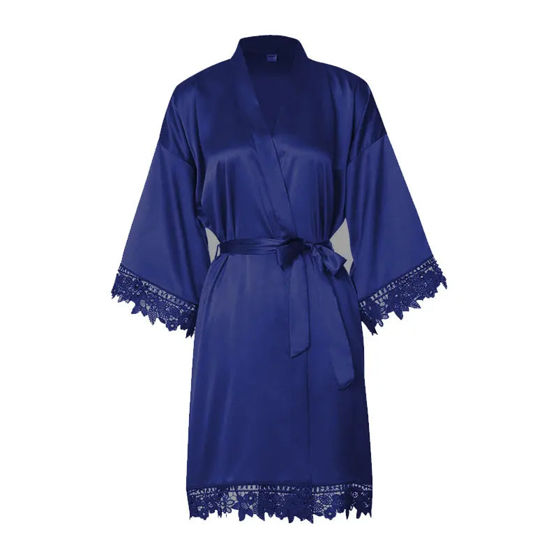 Customized Summer Lace Sleepwear Bride&Bridemaid Wedding Robe Personalized Gown Champagne Kimono Silk Bathrobe Satin Night Dress - Matrix-studios.com