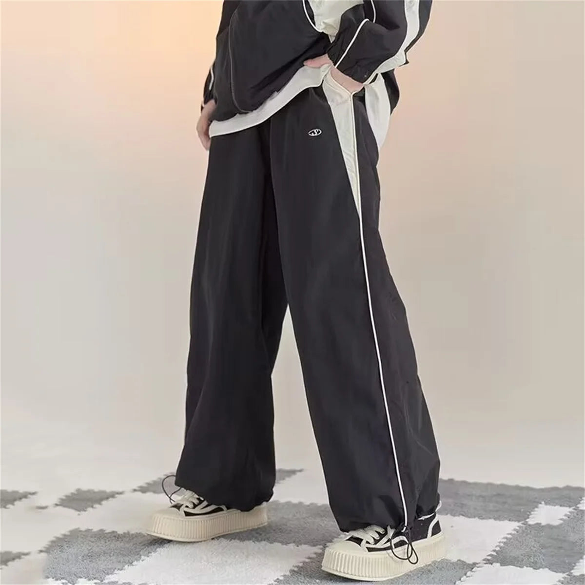 Women Baggy Harajuku Cargo Pants Streetwear Hip Hop Wide Leg Pant Parachute Sweatpants Techwear Joggers Oversized Y2K Trousers - Matrix-studios.com