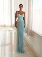 Mila Spaghetti Strap Pleats Prom Dresses Mint Green Sleeveless Customized Formal Evening Sweep Train Vestidos De Fiesta 2025 - Matrix-studios.com