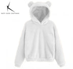 Autumn Winter Women's Hoodies Winter Women Long Sleeve Rabbit Ear Hood Sweatshirt Cute Plush Warm Casual Hoodie Tops - Matrix Studios