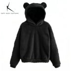 Autumn Winter Women's Hoodies Winter Women Long Sleeve Rabbit Ear Hood Sweatshirt Cute Plush Warm Casual Hoodie Tops - Matrix Studios