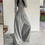 Oversize Woman Grey Black Sweatpants Y2K Korean Streetwear Loose Casual Jogger Pants High Waist All Match Drawstring Trousers - Matrix-studios.com