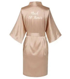 Satin Silk Robes Plus Size Wedding BathRobe Bride Bridesmaid Dress Gown Women Clothing Sleepwear Maid of Honor Rose Gold - Matrix-studios.com