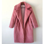 Winter Women High Quality Faux Rabbit Fur Coat Luxury Long Fur Coat Loose Lapel OverCoat Thick Warm Plus Size Female Plush Coats - Matrix Studios