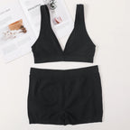 Women Seamless Bra And Panties Set Female Sport V-neck Unlined Bra High Rise Shorts Stretchy Underwear Sexy Lingerie Set - Matrix-studios.com