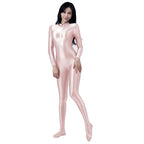 AMORESY Women's Shiny Oil Tights Full-Length Catsuit Front Zipper Yoga Zentai Playsuit Sexy Smooth Casual Jumpsuit - Matrix Studios