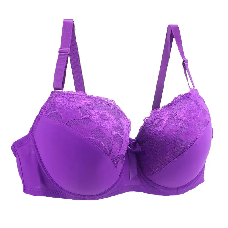 BCDE Cup Bras Sexy Lace Massage Ladies Push Up Brassiere Floral Female Lingerie Underwire Women Underwear - Matrix Studios