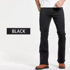 LGRG Mens Boot Cut Jeans Slightly Flared Slim Fit Blue Black Trousers Designer Classic Male Stretch Denim Pants - Matrix Studios
