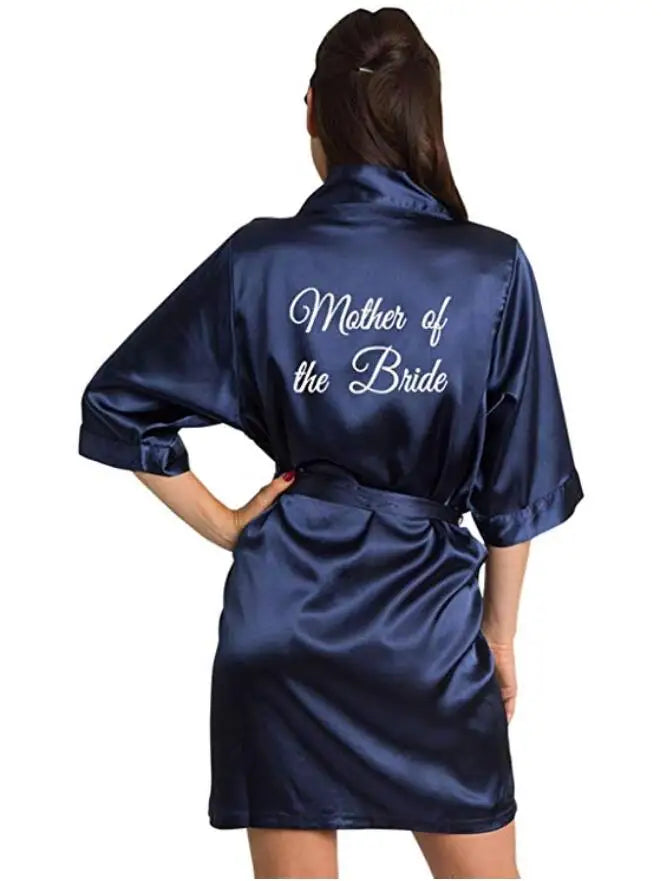 Burgundy Satin Kimono Robes women short pajamas dressing gown wine red Bridesmaid Gift team bride Bridal Party Robes - Matrix-studios.com