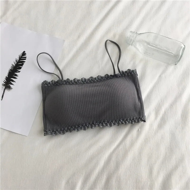 Women's Cotton Bra Female Tube Top Bra Women's Suspender Underwear Beautiful Tank Top Seamless Comfort Bra Sport Bra Lace Tops - Matrix Studios