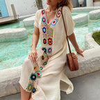 CROCHET BIKINI Women Beach Dress Cover-Ups Swimsuit Beachwear Bathing Suit Swim Cape For Woman Summer Tunic Saida Praia - Matrix Studios