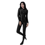 AMORESY Women's Shiny Oil Tights Full-Length Catsuit Front Zipper Yoga Zentai Playsuit Sexy Smooth Casual Jumpsuit - Matrix Studios