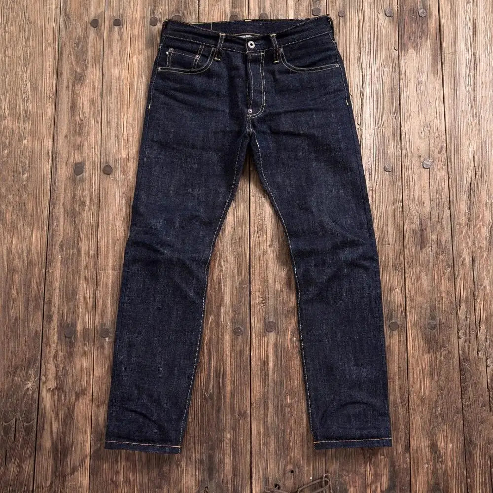 SD107-0001 Red Tornado Heavy Weight Indigo Selvage Unwashed Pants Unsanforised Thick Raw Denim Jean 17oz - Matrix Studios