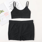 Women Seamless Bra And Panties Set Female Sport V-neck Unlined Bra High Rise Shorts Stretchy Underwear Sexy Lingerie Set - Matrix-studios.com