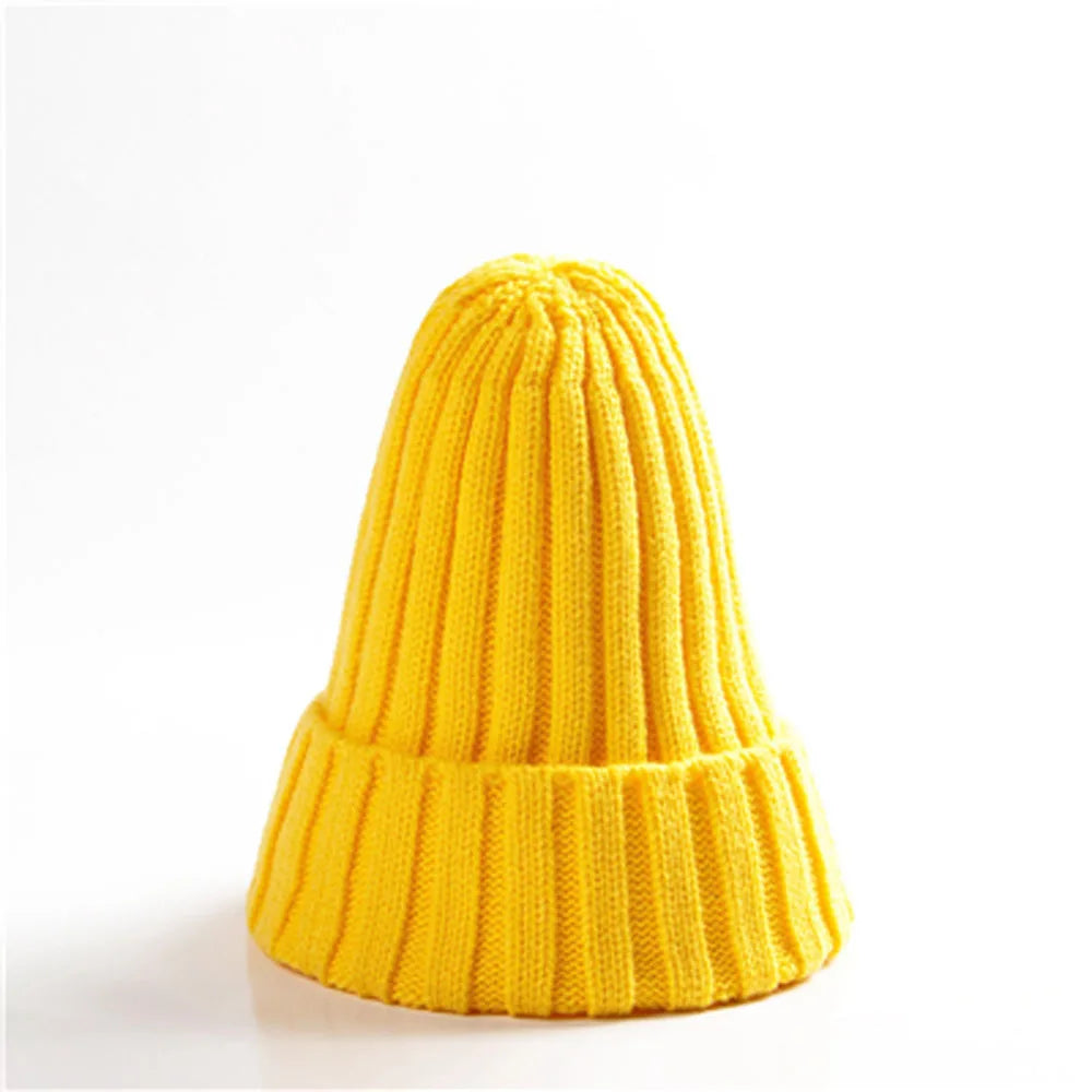 New Candy Colors Winter Women Knitted Hat Warm Soft Trendy Kpop Style Wool Beanie Elegant All-match Cap