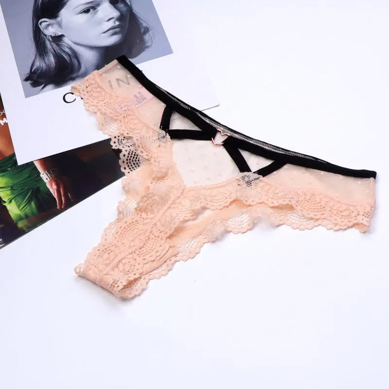 2026 Sexy Lace Panties Women Heart Low-Waist Underpant Hollow Out Thong Female Seamless Underwear  Interest Lingerie - Matrix Studios