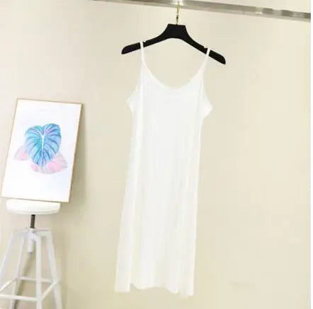 Spring Summer 2026 Woman Tank Dress Casual Modal Sexy Camisole Elastic Female Home Beach Dresses O-Neck Camis Sexy Dress - Matrix-studios.com