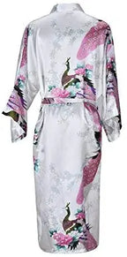 Silk Satin Wedding Bride Bridesmaid Robe Floral Bathrobe Short Kimono Robe Night Robe Bath Robe Fashion Dressing Gown For Women - Matrix-studios.com