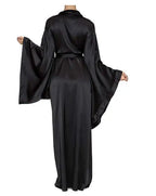2019 New Solid Robes Women Black Red Long Sleeve Nightgown Ladies Girls Silk Satin Smooth Spring Lace Sleepwear Female Bathrobe - Matrix-studios.com