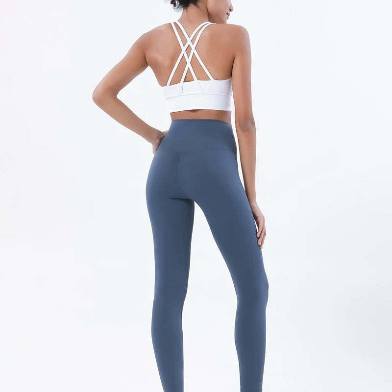 SOISOU Nylon Yoga Set Women's Tracksuit Gym Fitness Set Woman 2 Pieces Leggings Sports Bra Breathable Sportwear Woman Clothes - Matrix-studios.com