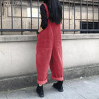Corduroy Overalls Women's Summer Bib Jumpsuits ZANZEA 2026 Casual Suspender Harem Pants Female Solid Rompers Femme Oversize - Matrix Studios