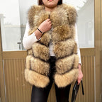 Women's High Quality Real Fox Fur Vest 100% Natural Real Fur 2019 Fashion Fur Coat Jacket Vest Genuine Leather Coat - Matrix Studios