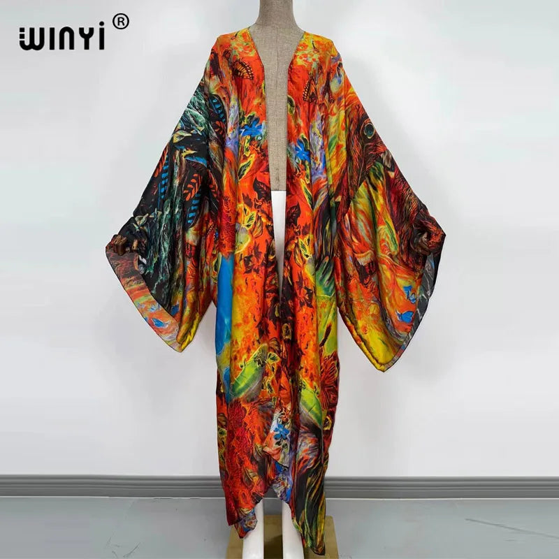 Europe WINYI bikini sweet lady pink boho Cardigan stitch Cocktail sexy Boho Maxi Holiday Batwing Sleeve KIMONO mujer - Matrix Studios