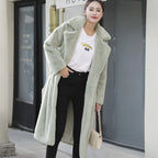Winter Women High Quality Faux Rabbit Fur Coat Luxury Long Fur Coat Loose Lapel OverCoat Thick Warm Plus Size Female Plush Coats - Matrix Studios