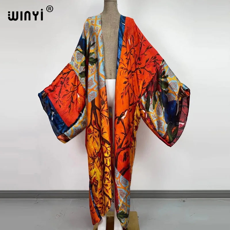 Europe WINYI new tunic bikini sweet lady pink boho Cardigan stitch Cocktail sexcy Boho Maxi Holiday Batwing Sleeve KIMONO mujer - Matrix Studios