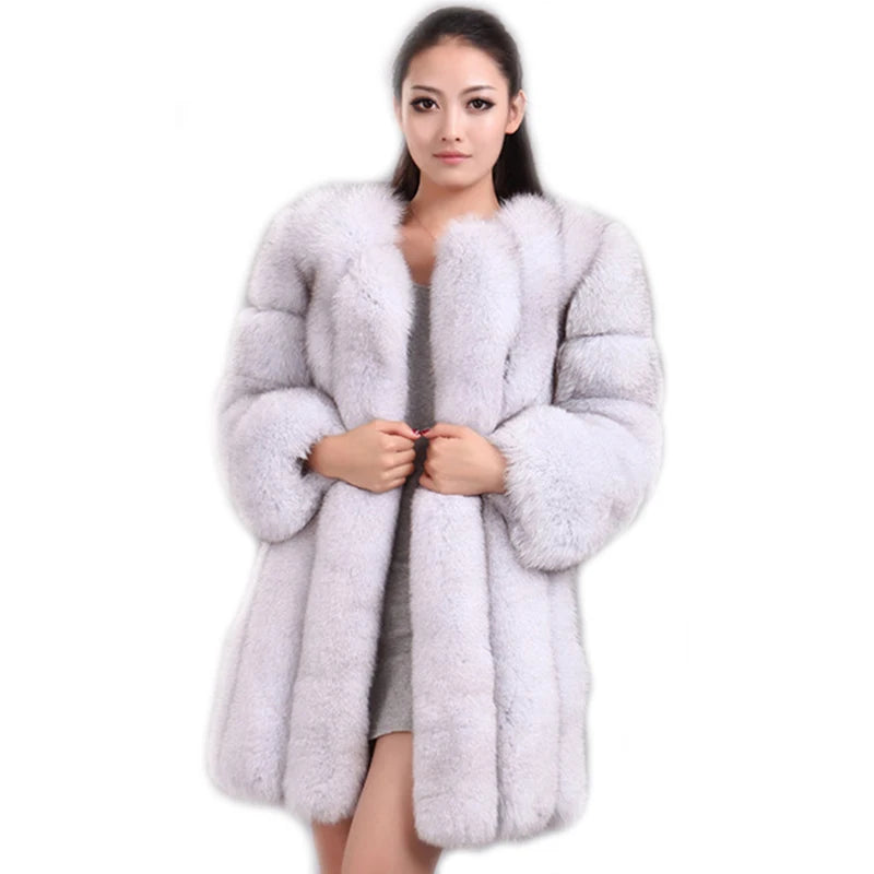 HJQJLJLS 2022 Winter New Fashion Women Long Faux Fur Coat Female Fuzzy Fur Coat Winter Thick Warm Fluffy Artificial Fur Jacket - Matrix Studios