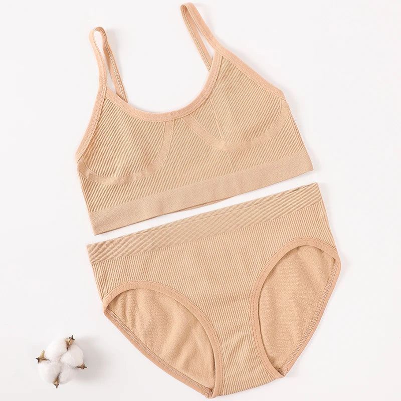 Women Seamless Bra Briefs Set Push Up Bra Top Sexy Lingerie Female U Back Crop Top Brassiere Underwear Set - Matrix-studios.com