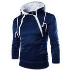 Men's Hoodies Long Sleeve Sweatshirts for Men Zipper Hooded Pullover High Neck Mens Sweatshirt Top Jacket Coat Black Sweater - Matrix Studios