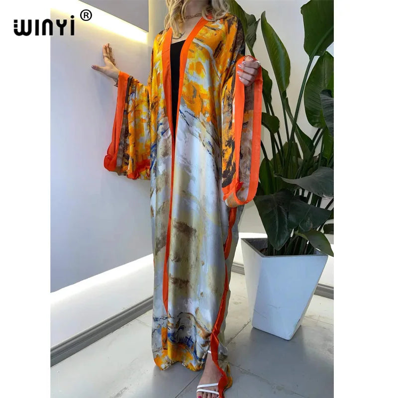 Europe WINYI new tunic bikini sweet lady pink boho Cardigan stitch Cocktail sexcy Boho Maxi Holiday Batwing Sleeve KIMONO mujer - Matrix Studios