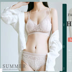 Women Lace Bra And Briefs Set Backless Bralette Solid Color Underwear Wireless Lace Bra Top Sexy Lingerie Set Female Intimates - Matrix-studios.com
