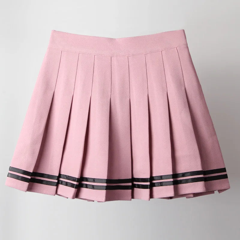 Vintage Korean Style Patchwork Skirt Harajuku JK Black Pleated Skirts Gothic Streetwear High Waist Mini Skirt Women Punk Skirt - Matrix-studios.com