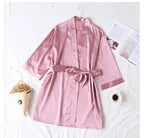 Summer Champagne Chinese Bride Wedding Robe Satin Sleepwear Women Nightgown Sexy Nightdress Lady Kimono Bathrobe Gown Negligee - Matrix-studios.com