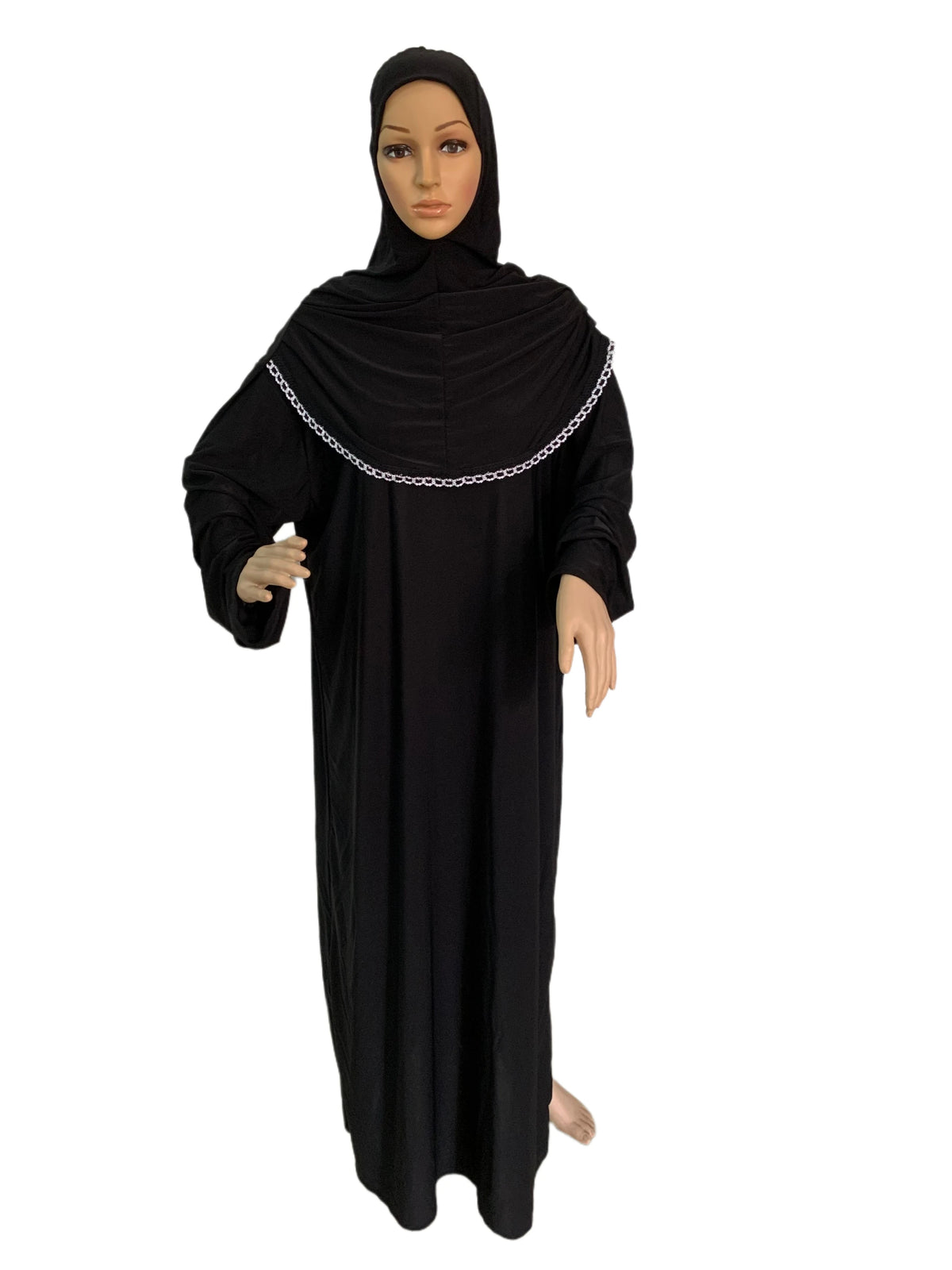 H118 Free size muslim dress with attached hijab pray khimar kaftan  burqa abaya robe hijab middle east clothing - Matrix-studios.com