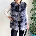 Women's High Quality Real Fox Fur Vest 100% Natural Real Fur 2019 Fashion Fur Coat Jacket Vest Genuine Leather Coat - Matrix Studios
