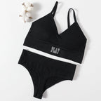 Women Seamless Bra And Panties Set High Rise Thongs Non-wire Sports Bra Comfy Brassiere Female Underwear Sexy Lingerie Set - Matrix-studios.com