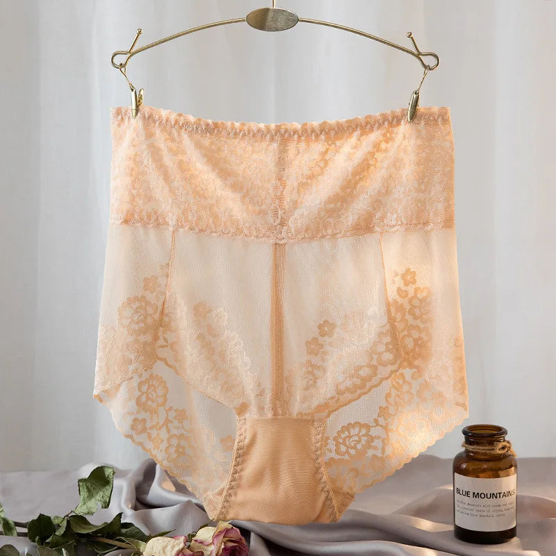 Women Lace High Waist Panties Sexy Mesh Girdle Waist Underwear Quality Plus Size Butt Lifter Knickers Tummy Slim Control Briefs - Matrix Studios