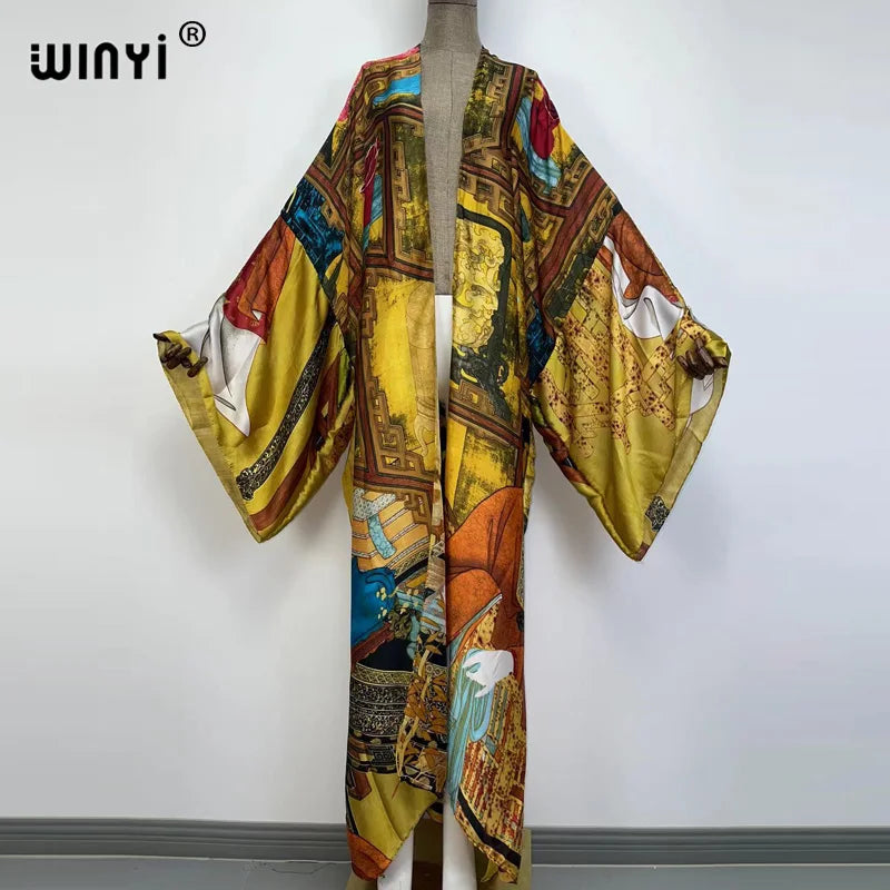 Europe WINYI bikini sweet lady pink boho Cardigan stitch Cocktail sexy Boho Maxi Holiday Batwing Sleeve KIMONO mujer - Matrix Studios